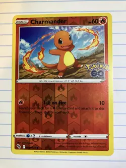 Pokemon TCG Charmander Common Reverse Holo Card 008/078 Pokemon Go NM Condition - Image 1