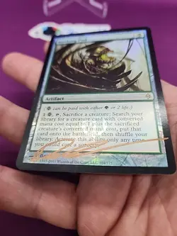 MTG Birthing Pod Foil Gold Signed #H Daarken New Phyrexia Magic *CCGHouse* - Image 3
