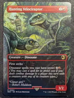 Hunting Velociraptor - Borderless - Jurassic World Collection REX (MTG) - Image 1