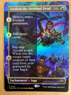 MTG 1x FOIL BORDERLESS Awaken the Honored Dead 383 Tarkir: Dragonstorm x1 NM - Image 1