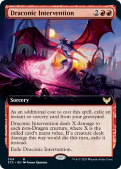 1x Draconic Intervention ~ Extended Art NM-Mint, English Strixhaven: School of M - Image 1