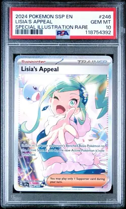 2024 Pokemon Surging Sparks Lisia's Appeal #246 Special Illustration Rare PSA 10 - Image 1