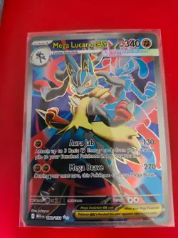 2 lot Pokemon Mega Evolutions MEG promo/MEG 160 Mega Lucario w/mini portfolios - Image 1