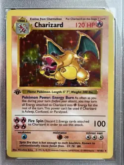 PSA 8 POKEMON CHARIZARD 1999 1ST EDITION THICK STAMP SHADOWLESS #4 HOLO NM-MINT - Image 3