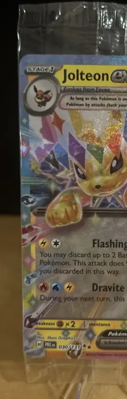 Pokemon Prismatic Evolutions Jolteon ex 030/131 Surprise Box Stamped Sealed - Image 4