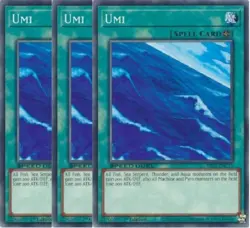 Yugioh - Umi x 3 - 1st Edition NM - Plus Free Holographic Card - Image 1