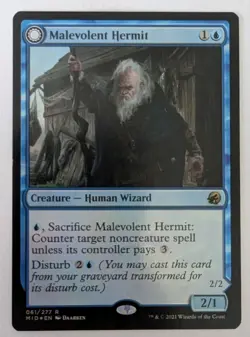 Malevolent Hermit Innistrad: Midnight Hunt Foil - MTG RARE - Image 1