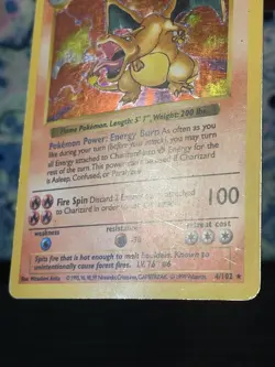 1999 Pokemon Base Set Shadowless Holo Charizard #4 - Image 4