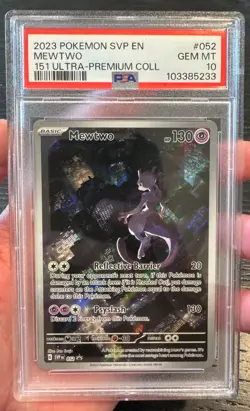 2023 POKEMON SVP EN-SV BLACK STAR PROMO 151 ULTRA-PREM COLL #052 MEWTWO PSA 10 - Image 1