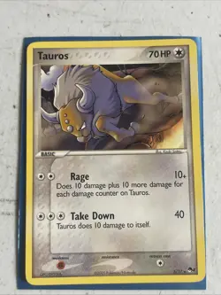 Pokemon Tauros 5/17 POP Series 2 MP Non Holo - Image 1