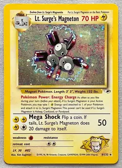 Pokemon Lt. Surge's Magneton #8/132 Holo Rare 2000 Unlimited Gym Heroes NM to MT - Image 1