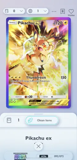 Pikachu ex 92 Pokemon TCG Pocket Shining Revelry - Image 2