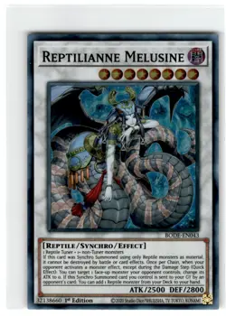 Yu-Gi-Oh! Reptilianne Melusine Super Rare BODE-EN043 Lightly Played 1st Edition - Image 1