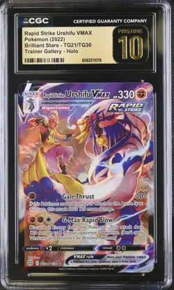 CGC Pristine 10 Rapid Strike Urshifu VMAX TG21 Brilliant Stars Pokemon Card - Image 1