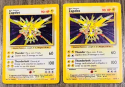 Lot of 2 Pokemon TCG Zapdos Holo Rare Unlimited Card 20/130 Moderately Played - Image 1