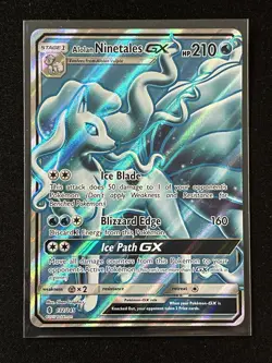 Pokemon TCG Guardians Rising Alolan Ninetales GX Ultra Rare Holo Card 132/145 - Image 1