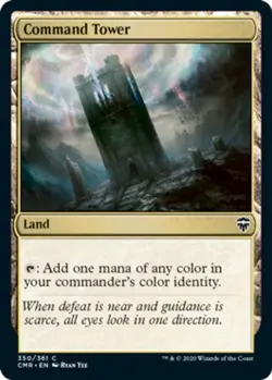 MTG Command Tower - Foil, Commander Legends, Heavily Played, English - Image 1