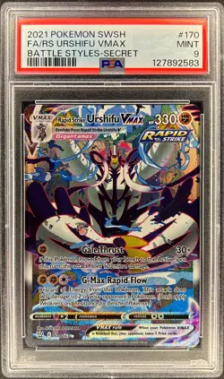 PSA 9 - RAPID STRIKE URSHIFU VMAX - 170/163 - BATTLE STYLES SWSH ALT ART ENGLISH - Image 1