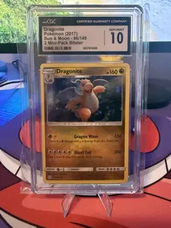 Pokemon Dragonite Cosmos Holo Pendant Sun and Moon 96/149 CGC 10 Gem Mint - Image 1