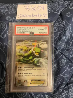 Pokemon TCG PSA AUTHENTIC MISCUT Tornadus EX #90 Dark Explorers; FREE SHIPPING! - Image 1