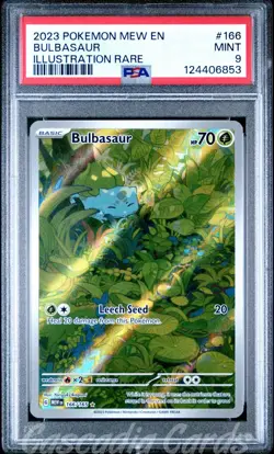 PSA 9 Bulbasaur IR 166/165 MEW EN 151 Pokemon - Image 1