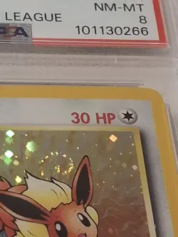 POKEMON PROMO BLACK STAR POKEMON LEAGUE #11 EEVEE HOLO Swirl Vintage PSA 8 D5 - Image 2