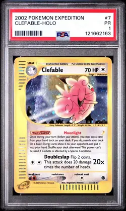 PSA 1 Clefable Expedition Holo Rare #7 2002 Pokemon E Reader PR - Image 1