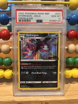 2020 Pokemon SWSH BSP | Hydreigon Holo #37 | Prerelease| PSA 10 GEM MINT - Image 1