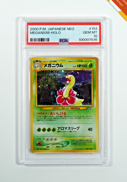 Pokemon PSA 10 Meganium #154 Holo Neo Genesis 2000 Japanese - Image 1