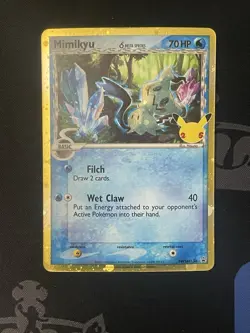 Pokemon TCG Mimikyu SWSH136 Delta Species 25th Celebrations Black Star Promo - Image 1