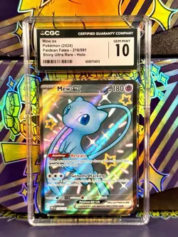 2024 POKEMON PALDEAN FATES MEW EX 216/091 CGC GEM MINT 10 - Image 1