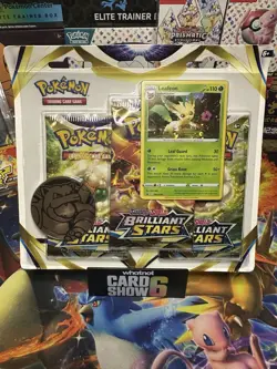 Brilliant Stars Triple Blister Pack Pokemon Card TCG New Sealed - Leafeon Promo - Image 1