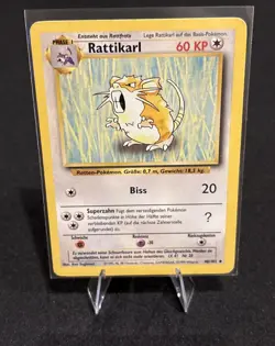 Rare Pokemon Raticate Rattikarl Regular German Base Set 40/102 LP Card - Image 1