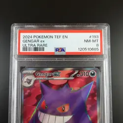 PSA 8 Gengar 193/162 Pokemon Temporal Forces Ultra Rare Graded Card - Image 2