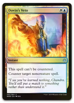 Dovin's Veto #193 (Foil) (NM) War of the Spark WAR Magic MTG - Image 1