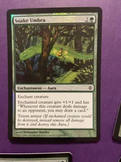 MTG - 4 Copies Of Snake Umbra - FOIL - Rise of the Eldrazi - NM/MT - Brandy New! - Image 2