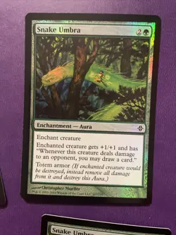 MTG - 4 Copies Of Snake Umbra - FOIL - Rise of the Eldrazi - NM/MT - Brandy New! - Image 3