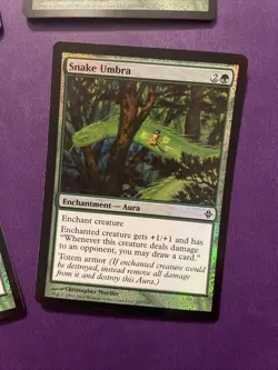 MTG - 4 Copies Of Snake Umbra - FOIL - Rise of the Eldrazi - NM/MT - Brandy New! - Image 5