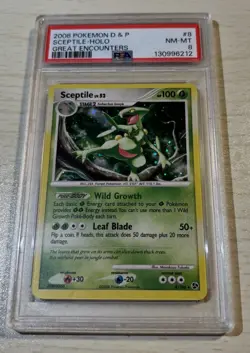 2008 POKEMON DIAMOND & PEARL GREAT ENCOUNTERS #8 SCEPTILE-HOLO PSA 8 - Image 2
