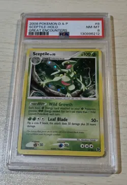 2008 POKEMON DIAMOND & PEARL GREAT ENCOUNTERS #8 SCEPTILE-HOLO PSA 8 - Image 3