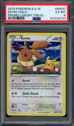 Pokemon Eevee Holo 2013 B&W Legendary Treasures Promo #BW97 PSA 6 EX-MT - Image 1
