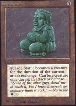 Jade Statue Magic mtg Heavy Play, English Unlimited x1 - Image 1