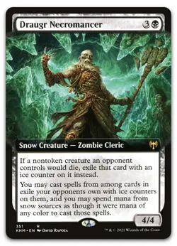 Draugr Necromancer (Extended Art) #351 (NM) Kaldheim KHM Magic MTG - Image 1