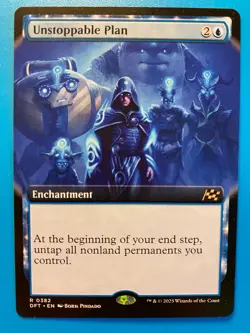 MTG 1x EXTENDED ART Unstoppable Plan 382 Aetherdrift Magic the Gathering x1 NM - Image 1