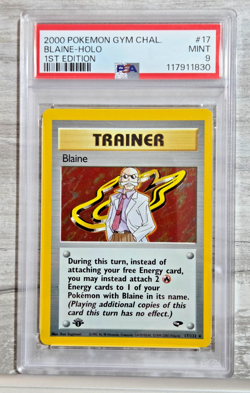 Pokemon 2000 Gym Challenge / Chal. Blaine Holo 1st Edition #17 PSA 9 - Image 1