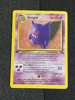 Gengar 20/62 Fossil 1st Edition - Non Holo Rare - WOTC - MP -Pokemon Vintage - Image 1