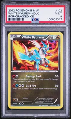 PSA 9 White Kyurem #102 Cracked Ice Holo. POKEMON Boundaries Crossed 2012. POP 2 - Image 1
