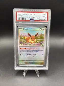 Pokemon Terastal Festival Eevee Reverse Holo Master Ball 125/187 PSA 9 MINT - Image 1