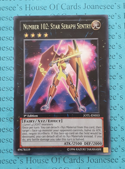 JOTL-EN053 Number 102: Star Seraph Sentry Rare Yu-Gi-Oh Card 1st New NM - Image 1