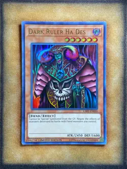 Yugioh Dark Ruler Ha Des LART-EN010 Ultra Rare Lost Art Promo Limited Edition NM - Image 1